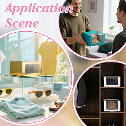 Boîtes de rangement pliables en carton pour cadeaux avec fenêtre transparente en PVC&nbsp;CON-WH0099-66C