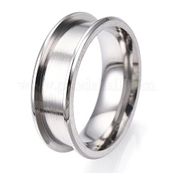 Anello scanalato in acciaio inossidabile 201 per donna&nbsp;STAS-WH0039-09A-P