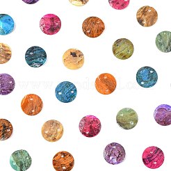 56 Stück 6 Farben sprühlackierte natürliche Akoya-Muschel-Verbinder-Charms&nbsp;BSHE-FS0001-12