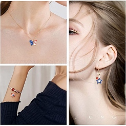 15 pièces 15 styles pendentifs en alliage émail pour le jour de l'indépendance&nbsp;ENAM-YW0004-34
