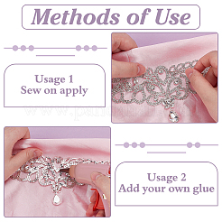 Kragendekoration aus Glas-Strass&nbsp;DIY-WH0061-009