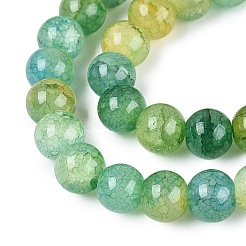 Perles de verre craquelé cuites au four&nbsp;GLAA-Q106-03A-20