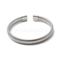 Flache Schlangenketten-Manschettenarmbänder aus 304 Edelstahl für Damen&nbsp;BJEW-A067-05P