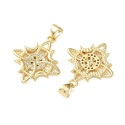 Pendentifs en laiton sertis de micro-pavés de zircone cubique transparente pour Halloween&nbsp;KK-H279-11E-G