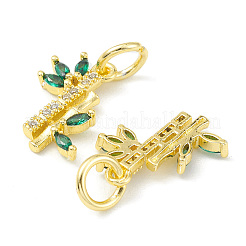 Dijes de circonio cúbico pavé de latón chapado en rack&nbsp;KK-G464-08G