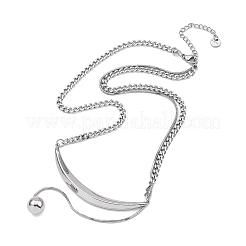 Collares colgantes de acero inoxidable 304 con luna y círculos&nbsp;LS-NJEW-P318-02P