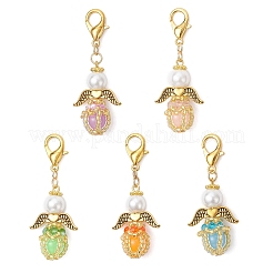 Pendentifs décoratifs lumineux en acrylique et perles de verre faites à la main&nbsp;HJEW-MZ00379