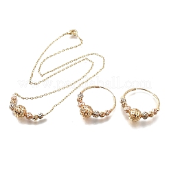 Set di gioielli tondi cavi in ottone&nbsp;SJEW-F224-01M