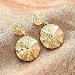 Laiton rond plat boucles d'oreille d'oreilles&nbsp;EJEW-R025-25G