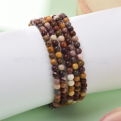 Natürliche Mookaite runde Perle Stretch-Armbänder&nbsp;X-BJEW-L594-B05