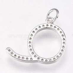 Latón micro pavimenta colgantes carta cúbica zirconia&nbsp;ZIRC-A010-Q02