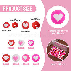 120 Stück 7 Farben handgefertigte Polymer Clay Perlen&nbsp;CLAY-TA0001-93