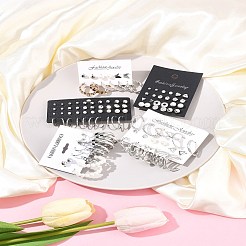 5 Sets 5 Stile Legierung & Kunststoff Perle & Acryl & Strass Ohrring-Sets&nbsp;EJEW-FS0001-24