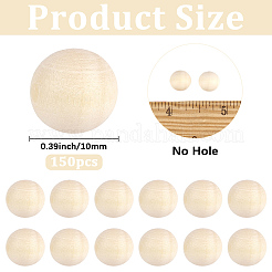 150 pièces de perles en bois non finies&nbsp;WOOD-PA0001-83A