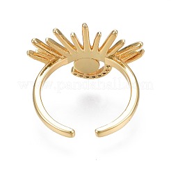 Anello polsino spalancato con zirconi chiari malocchio da donna con smalto&nbsp;RJEW-N035-098B