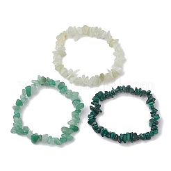 3 Stück Stretch-Armband-Sets aus natürlichem grünem Aventurin&nbsp;BJEW-JB10862