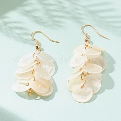 Pendientes de racimo de concha de capiz natural&nbsp;X-EJEW-JE04472