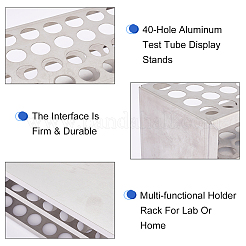 Présentoirs de tubes à essai en acier inoxydable 201 à 40 trou&nbsp;AJEW-WH0348-165B