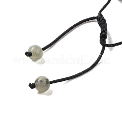 Braccialetti con perline intrecciate rotonde di labradorite naturale da 12.5 mm per donna uomo&nbsp;BJEW-C060-01Z