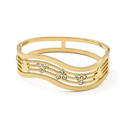 Brazaletes con bisagras huecas de acero inoxidable 304 con cristales pavé y rhinestone para mujer&nbsp;BJEW-D044-06A-01G