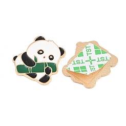 Panda mit Cabochons aus Bambuslegierung und Emaille&nbsp;AL-CBA1A6F-06KCG-C