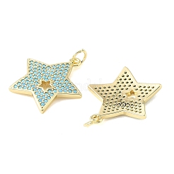 Messing Micro Pave Himmelblau Zirkonia Anhänger&nbsp;CU-CBA6938-05G-04