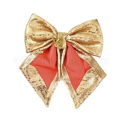 Weihnachtsdekoration mit großen Schleifenanhängern aus Kunststoff mit Pailletten&nbsp;AJEW-S088-04B