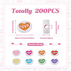 200 Stück undurchsichtige Acrylperlen zum Valentinstag.&nbsp;MACR-CW0001-13