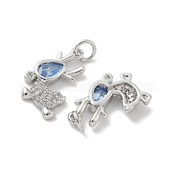 Pendentifs avec zircon cubiques à micro-pavés en laiton&nbsp;KK-P325-37P