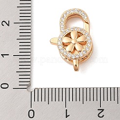 Messing Micro Pave klare Zirkonia Hummerkrallenverschlüsse&nbsp;KK-S388-23G