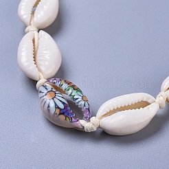 Verstellbare Kaurimuschel Perlen Halskette und Armbänder Schmuck-Sets&nbsp;SJEW-JS01019