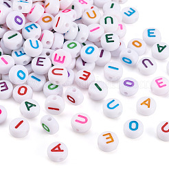 500 Stück Acrylperlen mit Initialen im 5-Stil&nbsp;OACR-TA0001-27