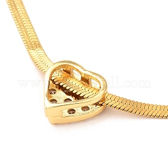 Colliers avec pendentif en forme de cœur en acier inoxydable 304 micro pavé de zircones cubiques&nbsp;NJEW-F285-03