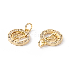 Colgantes de circonita cúbica transparente micro pavé de latón chapado en rack&nbsp;ZIRC-C040-04G