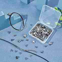 240 Stück 12 Stile 304 Edelstahl Faltbare Crimp Kordelenden&nbsp;STAS-SC0002-96