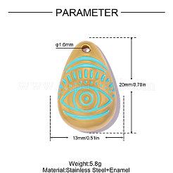 304 Edelstahl-Emaille-Anhänger&nbsp;STAS-OY017-79G