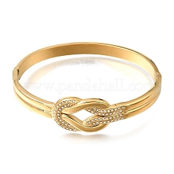 Brazaletes articulados con nudo de acero inoxidable 304 y cristales de imitación para mujer.&nbsp;SA-CBAF851-09G