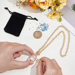 1 collana con ciondolo a medaglione in vetro e zirconi cubici trasparenti in ottone micro pavé&nbsp;NJEW-NB0001-33B