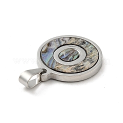 Acciaio inossidabile 304 con pendenti in conchiglia di paua&nbsp;STAS-G268-02O-P