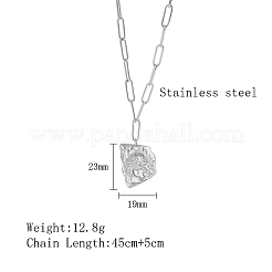 Colliers pendentifs en forme de fille en acier inoxydable 304&nbsp;WT7593-2