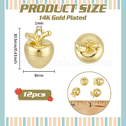 Ciondoli in ottone da 12 pz&nbsp;KK-BC0015-09G