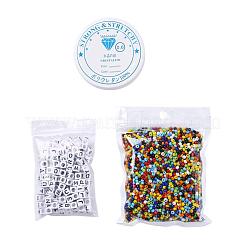 100 Stück Würfel mit Buchstaben undurchsichtigen Acrylperlen&nbsp;DIY-YW0002-45