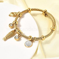 Bracelets à breloques en acier inoxydable 304 pour femmes&nbsp;BJEW-Z141-02G