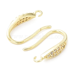 Ganci per orecchini in ottone con zirconi cubici trasparenti&nbsp;KK-R149-21G
