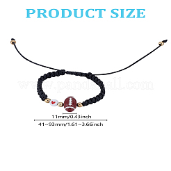 1 Stück geflochtene Perlenarmbänder aus Acryl und Legierung mit Sportmotiv&nbsp;BJEW-LP0003-23C