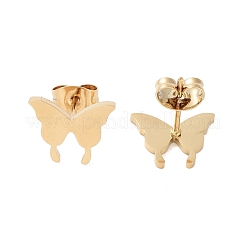 Pendientes de botón de acero inoxidable 304 con revestimiento al vacío de PVD para mujer&nbsp;EJEW-A048-48D-G