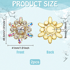 2 Stück Blumen-Strass-Ornament-Zubehör&nbsp;DIY-FG0006-42G-01