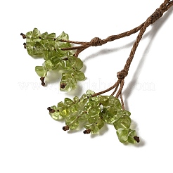 Collane con ciondolo con perline intrecciate in cristallo di quarzo naturale&nbsp;NJEW-K258-05B