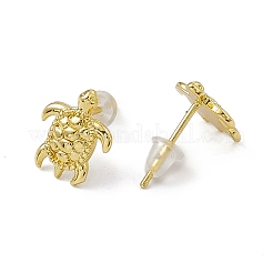 Orecchini a bottone tartaruga in ottone per le donne&nbsp;EJEW-P211-07G