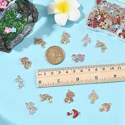 24 Stück 6-Farben-Rack-Plating-Legierung-Strass-Anhänger&nbsp;FIND-FS0004-98